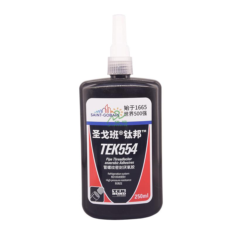 圣戈班管路螺纹密封胶TEK554-250ml-红色